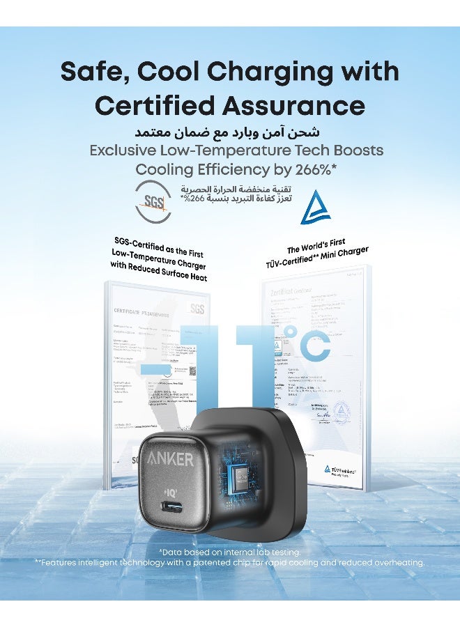 Anker 30W USB C Plug, Zolo Compact GaN USB C Charger, Enhanced Temperature Control, Compact Design and 3X Faster Charging, Compatible with iPhone, iPad, Samsung, Pixel, and More - Image 3