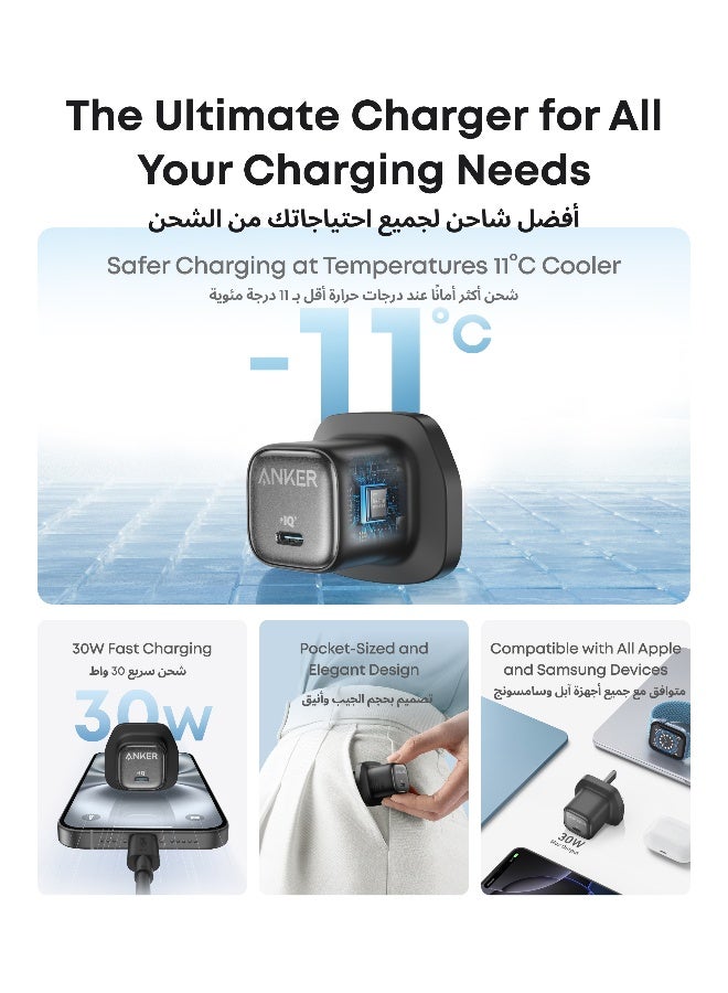 Anker 30W USB C Plug, Zolo Compact GaN USB C Charger, Enhanced Temperature Control, Compact Design and 3X Faster Charging, Compatible with iPhone, iPad, Samsung, Pixel, and More - Image 2