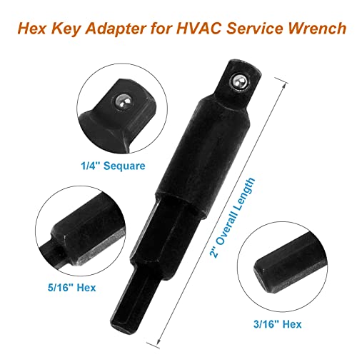A.I.FORCE AC Ratchet Wrench, HVAC Service Wrench with HVAC Hexagon Bit Adapter, Premium AC Service Tools for Refrigeration Equipment Repair (3/16”, 1/4”, 5/16”, 3/8”) - Image 4