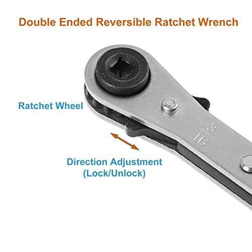 A.I.FORCE AC Ratchet Wrench, HVAC Service Wrench with HVAC Hexagon Bit Adapter, Premium AC Service Tools for Refrigeration Equipment Repair (3/16”, 1/4”, 5/16”, 3/8”) - Image 2