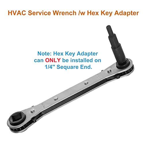 A.I.FORCE AC Ratchet Wrench, HVAC Service Wrench with HVAC Hexagon Bit Adapter, Premium AC Service Tools for Refrigeration Equipment Repair (3/16”, 1/4”, 5/16”, 3/8”) - Image 5