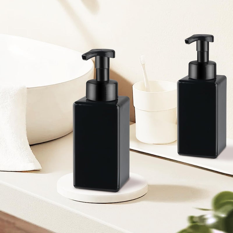 ConStore 3 Pack Foaming Soap Dispenser Empty Plastic Foam Pump Bottle Refillable Foam Soap Bottle Dispenser for Shampoo Liquid Soap Face Wash (Black, 450ml/15oz) - Image 5