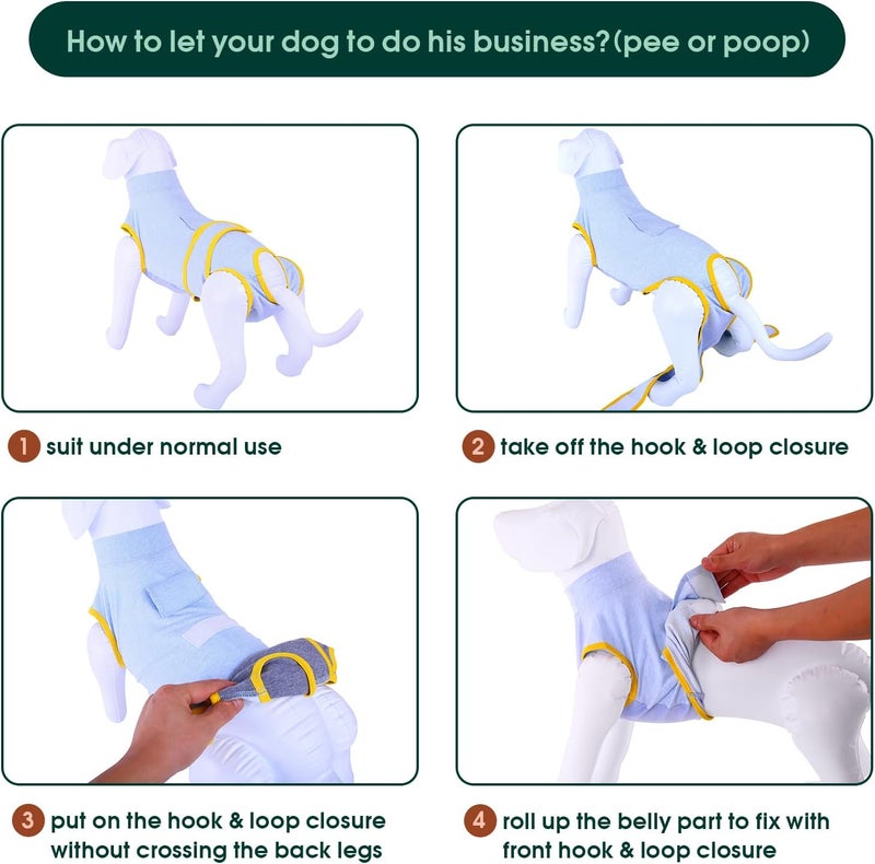 Kuoser All-scene tailored quality Recovery Suit for Dogs Cats After Surgery, Professional Pet Recovery Shirt Dog Abdominal Wounds Bandages, Substitute E-Collar & Cone,Prevent Licking Dog Onesies Pet Surgery Recovery Suit Market mainstream color picks - Image 4