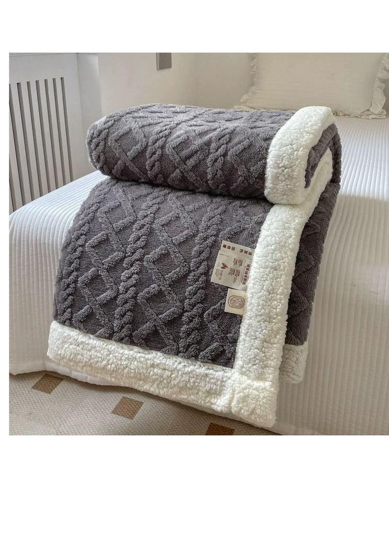 BAIG - Blanket plush double-sided fluffy fuzzy soft warm reversible decorative throw for sofa bed couch and chair - Image 1
