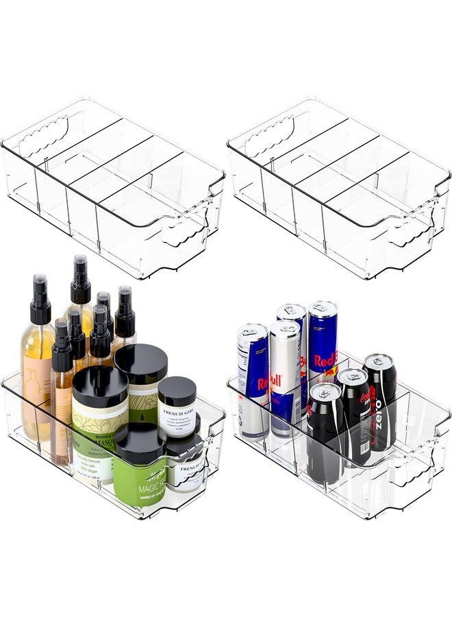 Yieach 6 Pack Pantry Organizers and Storage Bins,Large-Capacity Snack Organizer for Pantry Shelf,Bpa Free Refrigerator Organizers and Clear Fridge Organization and Food Storage Containers for Kitchen - Image 1