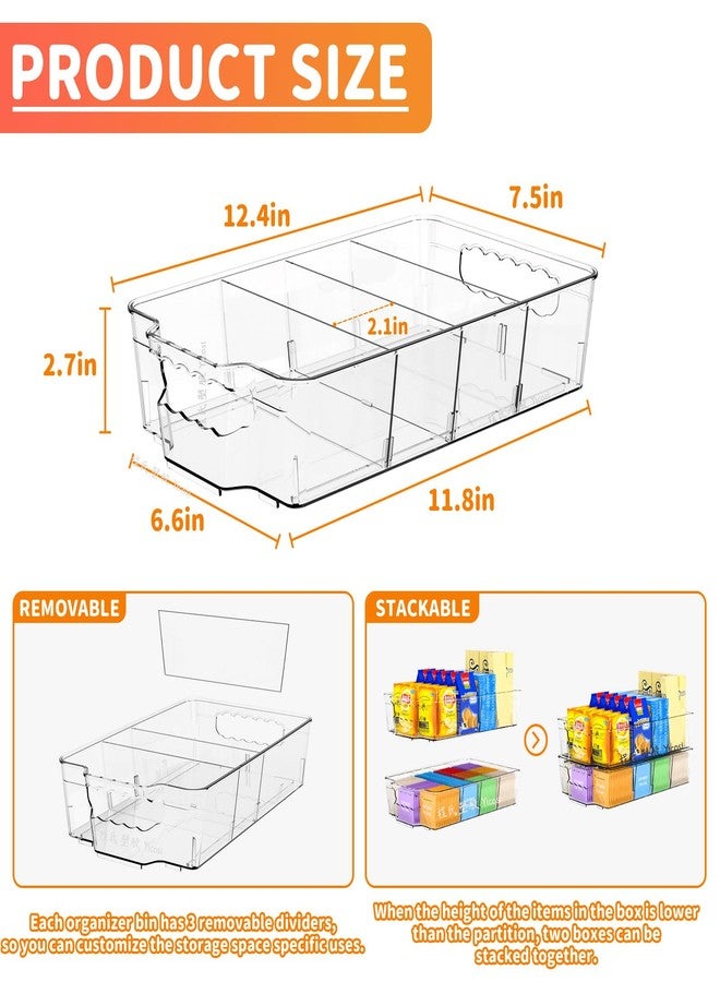 Yieach 6 Pack Pantry Organizers and Storage Bins,Large-Capacity Snack Organizer for Pantry Shelf,Bpa Free Refrigerator Organizers and Clear Fridge Organization and Food Storage Containers for Kitchen - Image 2