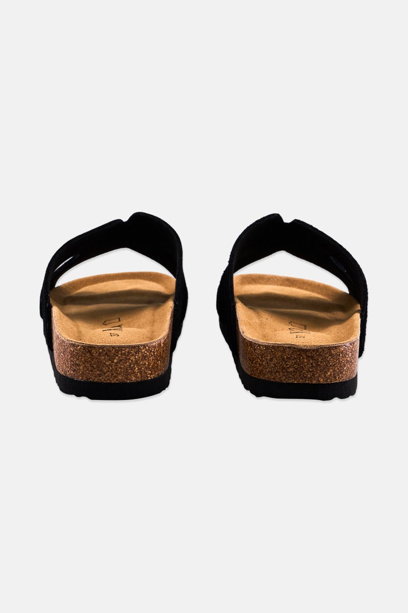 XOXO Women Slip On Cork Slippers, Black  - Image 2