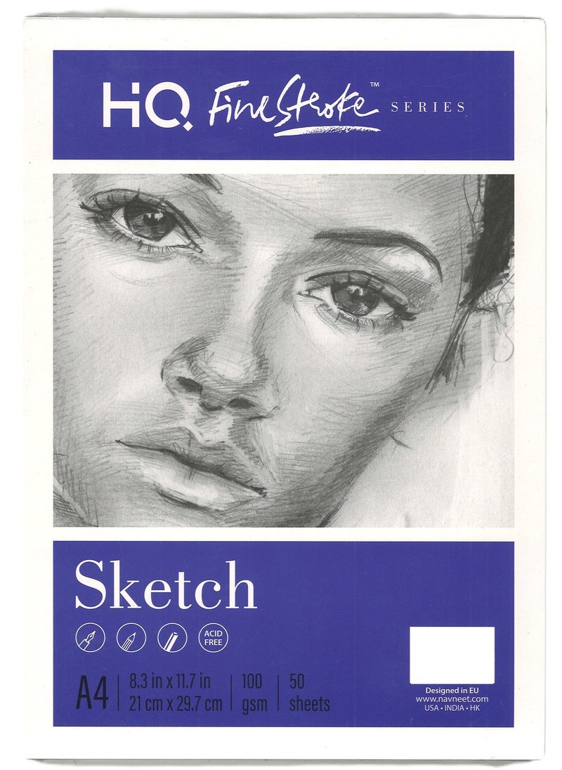 HQ - A4 Size Sketch Pad 50 Sheets 100gsm Thickness - Image 1