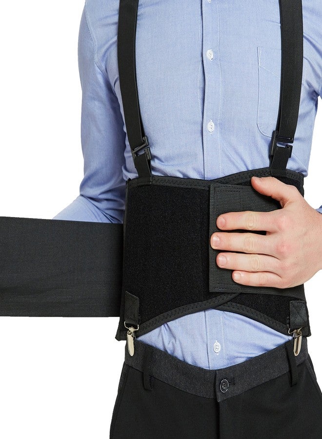 NeoTech Care Back Brace for Work with Removable Pants Clips & Detachable Suspenders - Back Support Belt - Adjustable, Light, Breathable - Posture (Black, Size M) - Image 1
