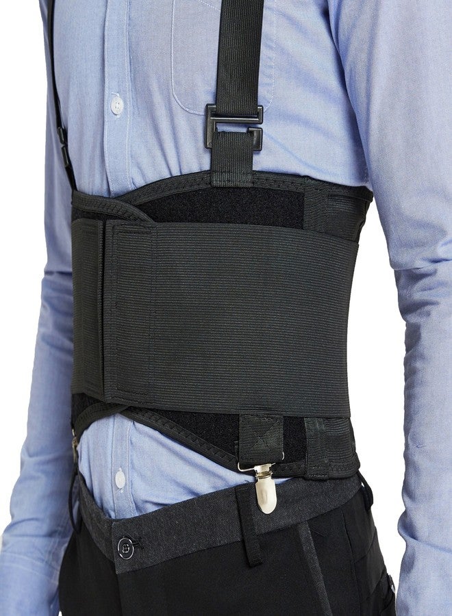 NeoTech Care Back Brace for Work with Removable Pants Clips & Detachable Suspenders - Back Support Belt - Adjustable, Light, Breathable - Posture (Black, Size M) - Image 3