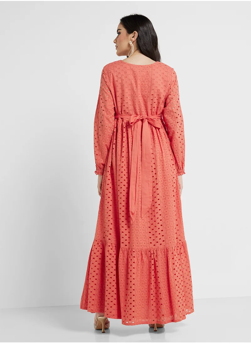 KASHKHA Schiffli Cotton Jalabiya