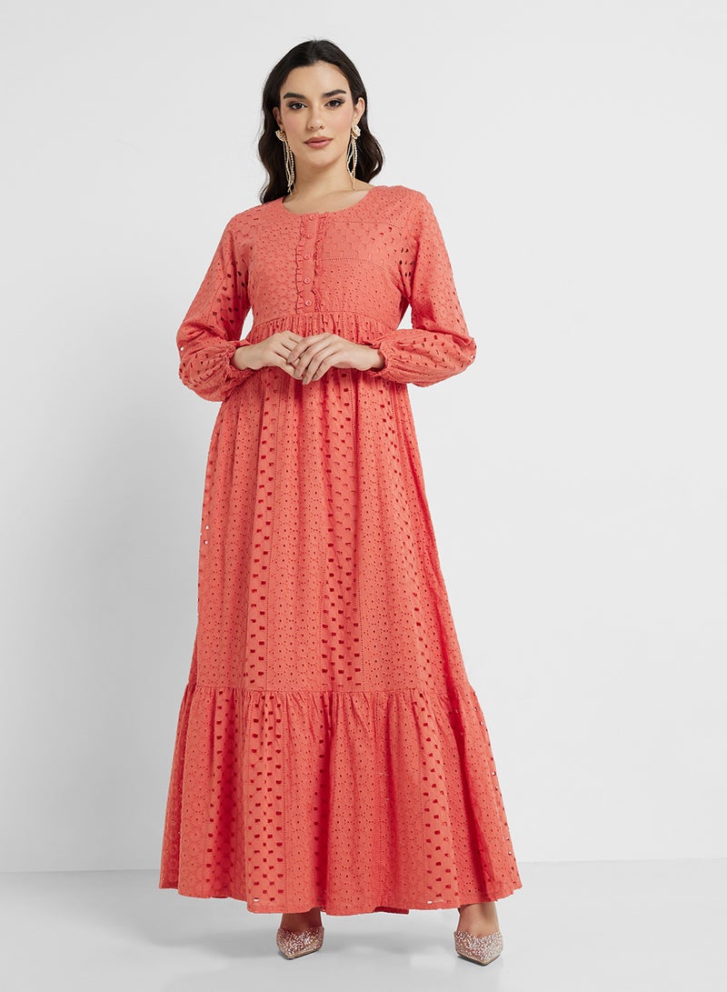 KASHKHA Schiffli Cotton Jalabiya - Image 4