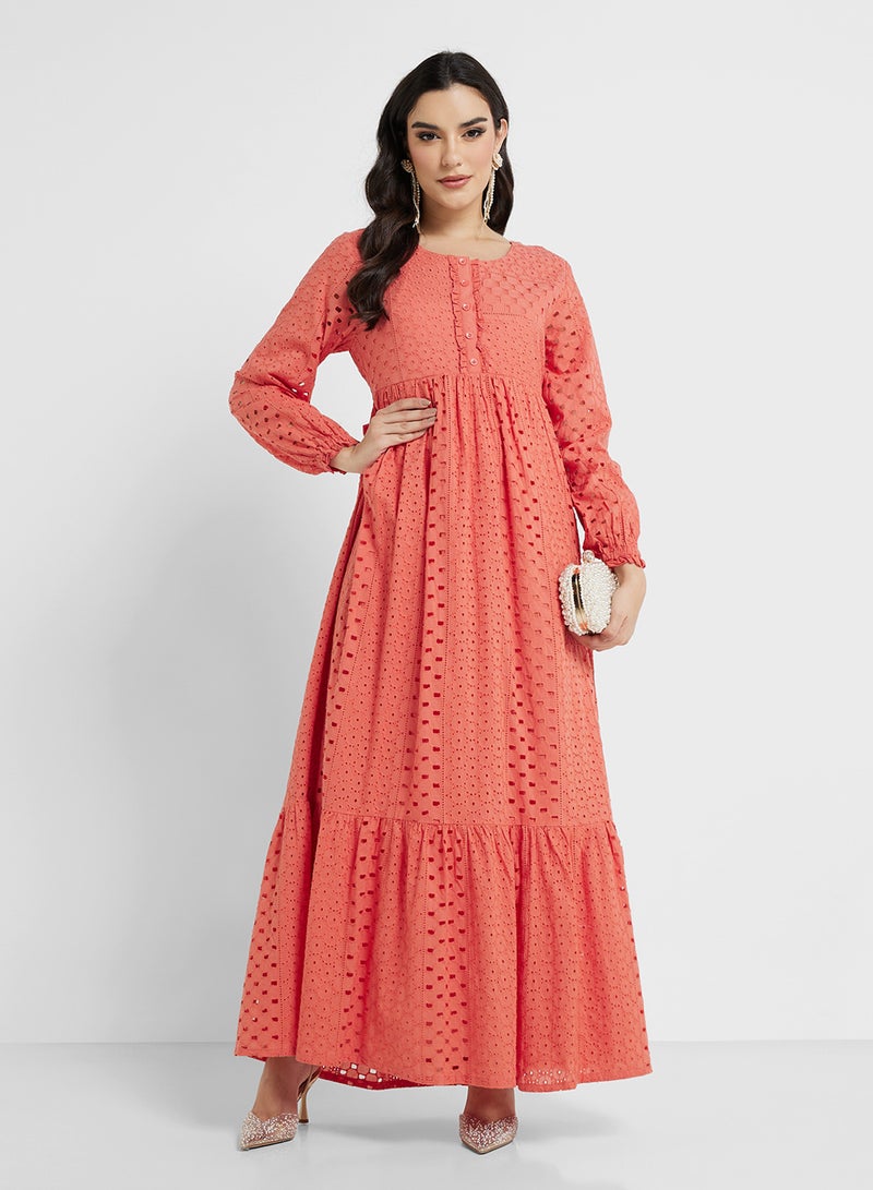 KASHKHA Schiffli Cotton Jalabiya - Image 1