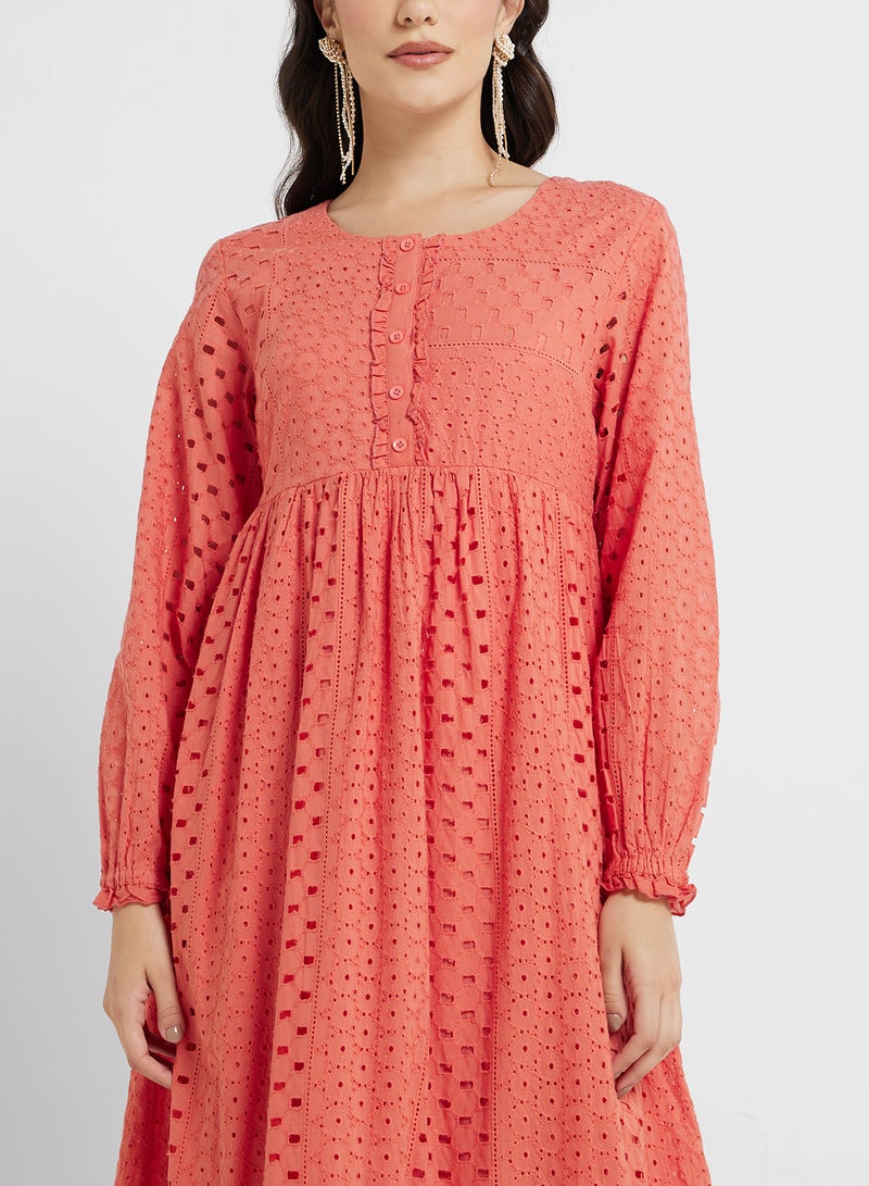 KASHKHA Schiffli Cotton Jalabiya - Image 3