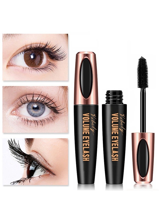 فايبلي 4D الألياف الحريرية ماسكارا ماسكارا ماسكارا ماسكارا ماسكارا مقاومة للماء آند تلطيخ مقاوم طويل الأمد لا تقشر الطبيعي لا متكتل ، طوال اليوم ممتلئ بشكل رائع (أسود) - Image 1