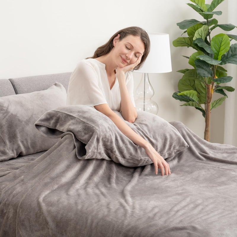 Berkshire Blanket Berkshire Blanket Classic VelvetLoft Warm Sheet Set  Twin Size Sheet Set  3 Piece Velvety Soft Heavyweight Flannel Bedding with Deep Pockcets (Twin)  - Image 2