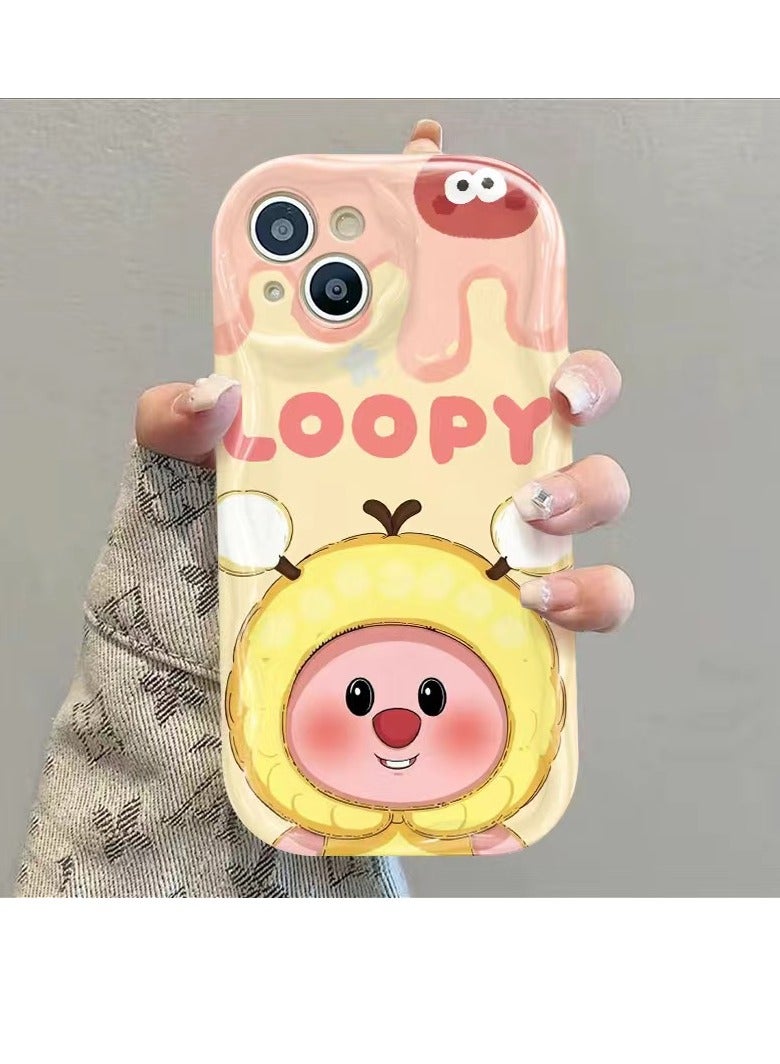 NIBEMINENT Banana Beaver Protective TPU Case Cover For iPhone 14, Cream White