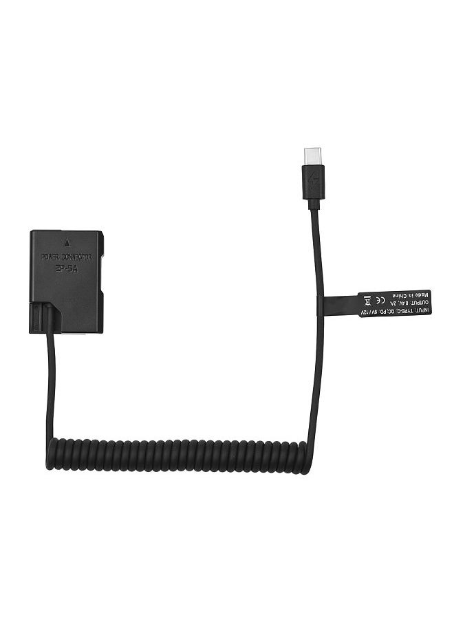 EN-EL14 Dummy Battery USB-C Coupler Adapter Dummy Battery Coupler with USB Type-C Spring Power Cable Replacement for Nikon D3100 D3200 D3300 D3400 D3500 D5100 D5200 D5300 D5500 DF P7100 P7700 P7800