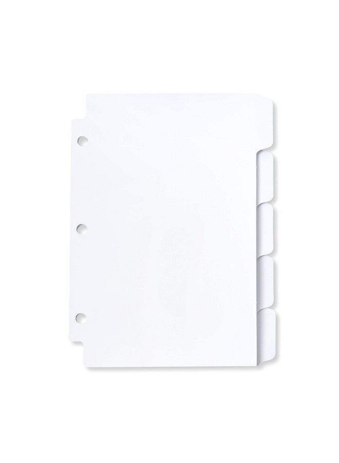 Blue Summit Supplies 5 Tab Mini Tab Dividers White 5 Mini Binder Dividers With 3 Hole Punch For Notebooks And 3 Ring Binders 5.5 X 8.5 Inches Heavy Duty Paper Set Of 6 30 Dividers - Image 2