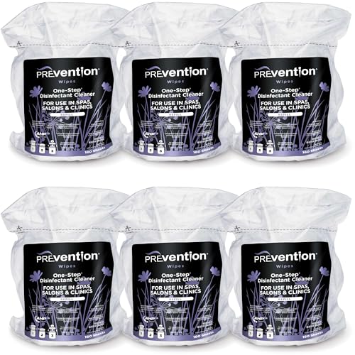 Prevention All Purpose Disinfectant Wipes – Canister of Cleaning Wipes for Salons, Spas, Wellness Centers and Yoga Studios – Hospital Grade Surface Sanitizing – 160 Count - Image 1