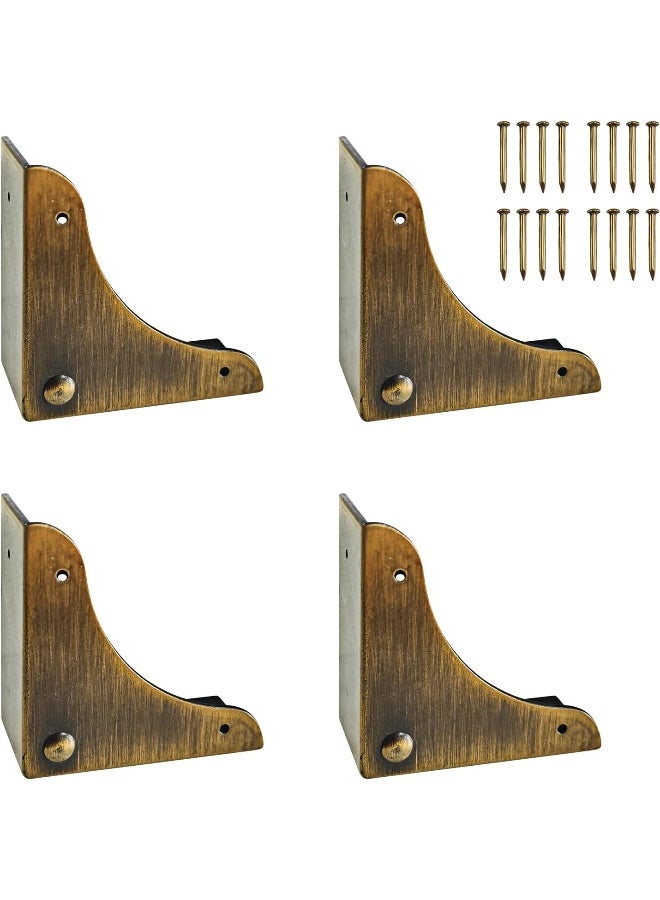 Rddconkit 4PCS Metal Corner Protector, Box Corners Decorative Furniture Corner Protectors,for Cabinet Furniture Table Jewelry Box Case (Bronze) - Image 1