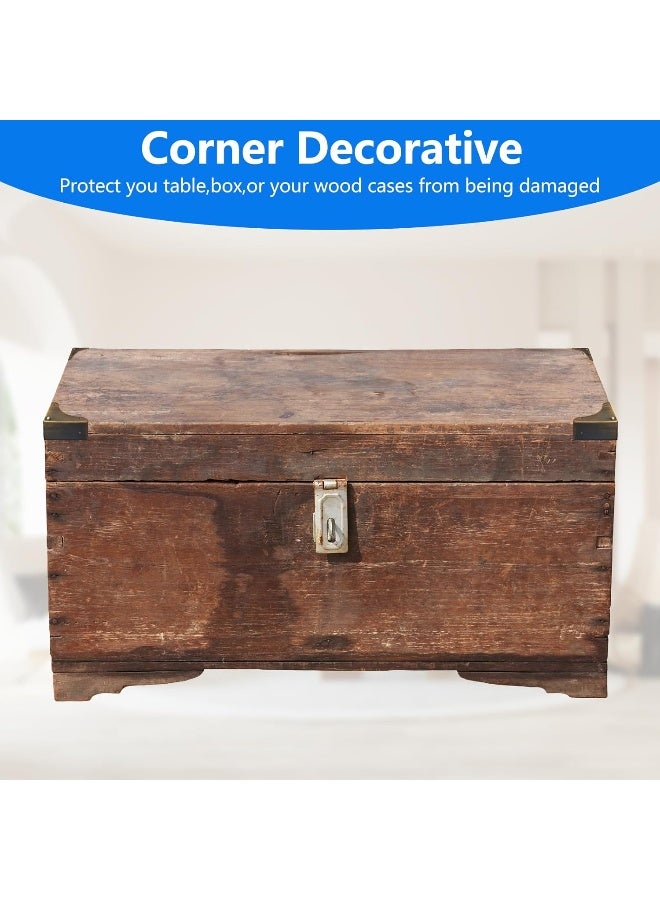 Rddconkit 4PCS Metal Corner Protector, Box Corners Decorative Furniture Corner Protectors,for Cabinet Furniture Table Jewelry Box Case (Bronze) - Image 3