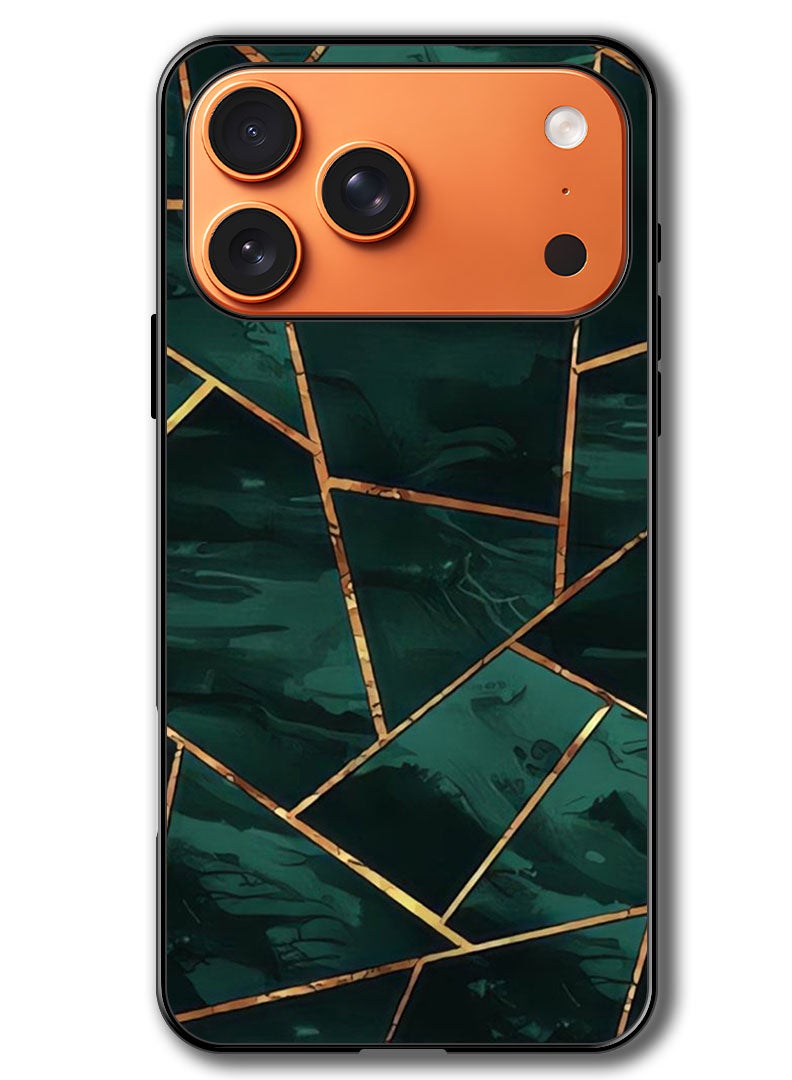 Theodor Case Compatible with Apple iPhone 17 Pro Max 6.9 Inch Protection Shockproof Bumper Cover Green Pattern - Image 1