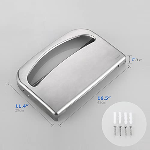 Gorlary Toilet Seat Cover Dispenser Wall Mount Commercial, Half Fold Toilet Seat Cover Dispenser, 304 Stainless Steel, 16-Inch - Image 5