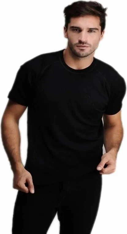 هاسيون Men's Black Short Sleeve Undershirt