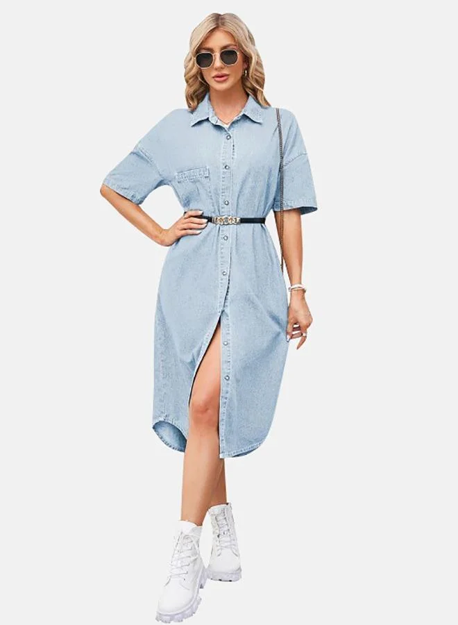 YUNIQEE Denim Button-Up Dress