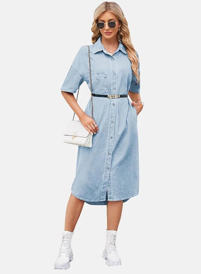 YUNIQEE Denim Button-Up Dress