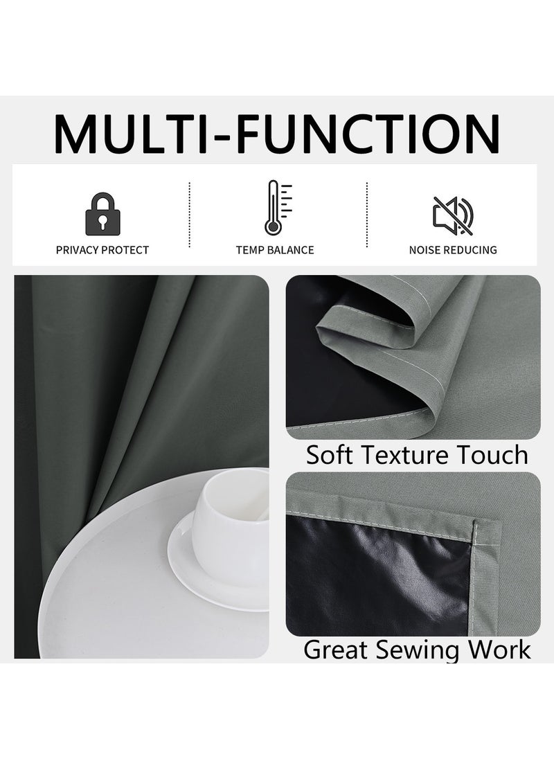 DUNISO 2 Panels Blackout Curtains for Bedroom, Thermal Insulated Room Darkening Curtains, Grommet Light Blocking Blackout Drapes for Living Room (Dark Grey,132*241cm)  - Image 4