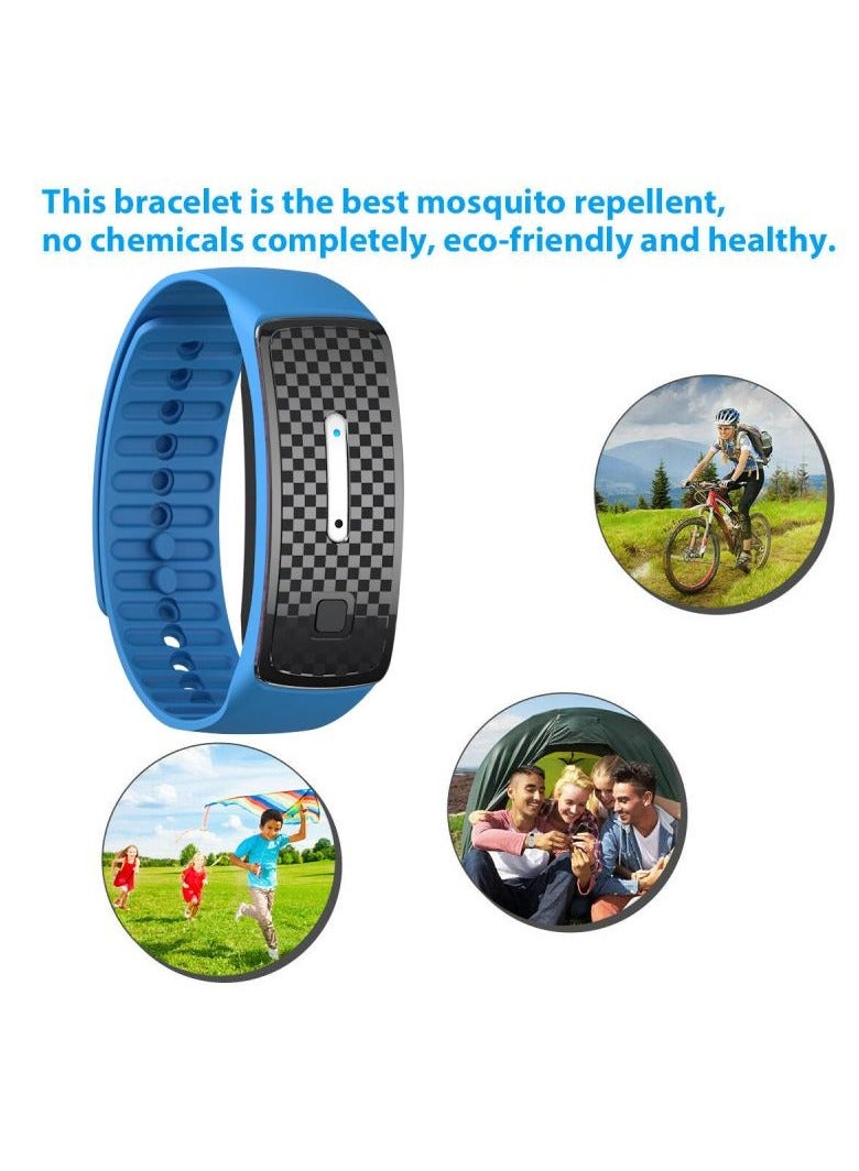 Generic Electronic Bionic Wave Charging Summer Anti-mosquito Pest Control Wristband For Children Ultrasound Mosquito Repellent Bracelet (Blue)  - Image 2