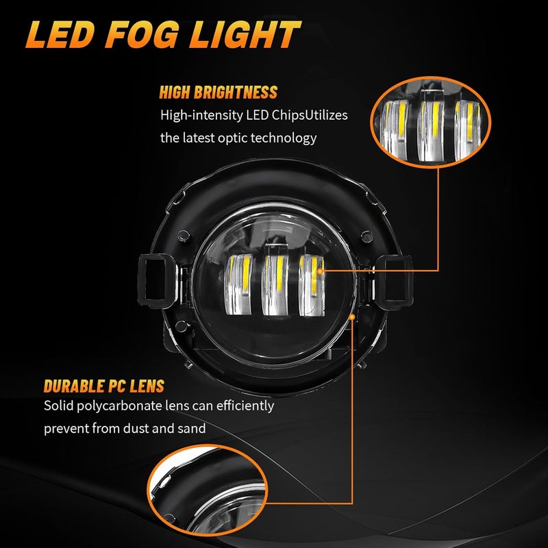 OKSIWA LED Fog Lights for Nissan Frontier 2010-2017 & Xterra 2005-2015 - Front Bumper Fog Lamp Assembly Kit - Image 2