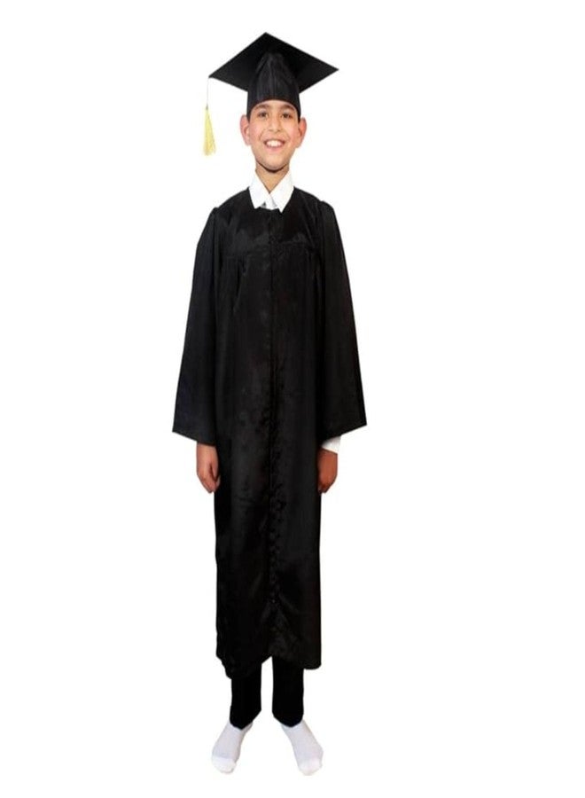 Desi Andaaz Kids Convocation Dress Graduation Gown and Cap Set | Breathable Polyester | Ideal for School, Nursery & Kindergarten Graduation(Black1)(3-4 Years) - Image 1
