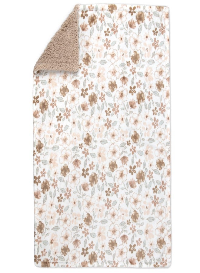 Jessica Simpson Luxury Velour Plush Printed Baby Blanket for Newborns, Infants and Toddlers (Robin's Egg Blue Floral) - Image 4