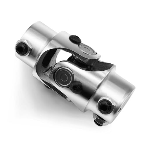 RABROPAR 13/16" 36 Spline X 3/4" DD Single Steering Shaft Universal U Joint Coupling Chrome 3-1/4" Overall Length - Image 1