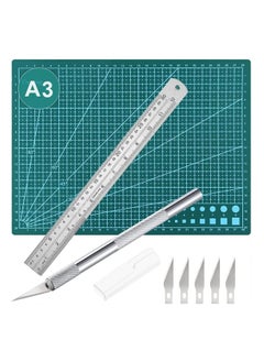 Self-Healing craft cutting mat, Rotary double sided cutting board with craft carving tool and ruler