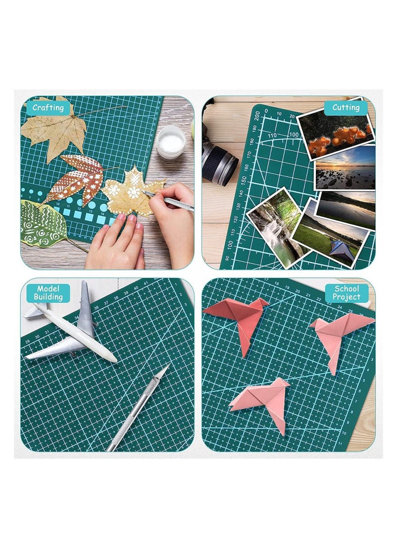 Dubkart - Self-Healing craft cutting mat, Rotary double sided cutting board with craft carving tool and ruler - Image 1