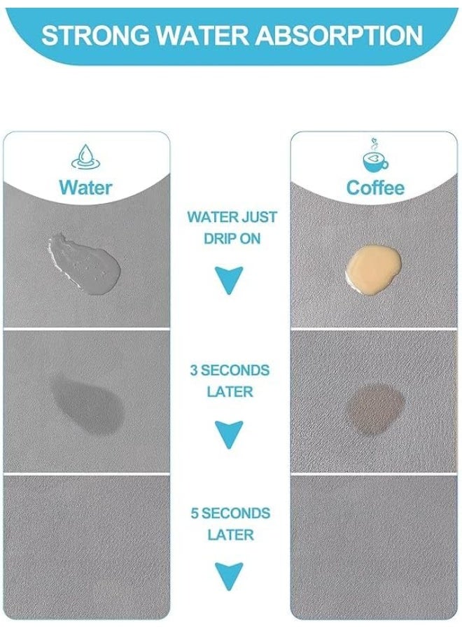 Kitchen Drain Pad, Dish Drainer Kitchen Rack Plastic Microfiber Dish Drying Mat with Plate Rack Table Decorations, 44*20 CM, Home Kitchen Supplies  - Image 5