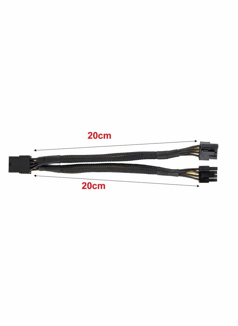 KASTWAVE - Graphics Lines, Graphics Card 8 Pins One Point Two Lines, Graphics Card 8p Extension Cable, Graphics Card Adapter, Braided 20cm, Pci-e Pcie Power Cable 18awg 20cm, with Sleeve - Image 1