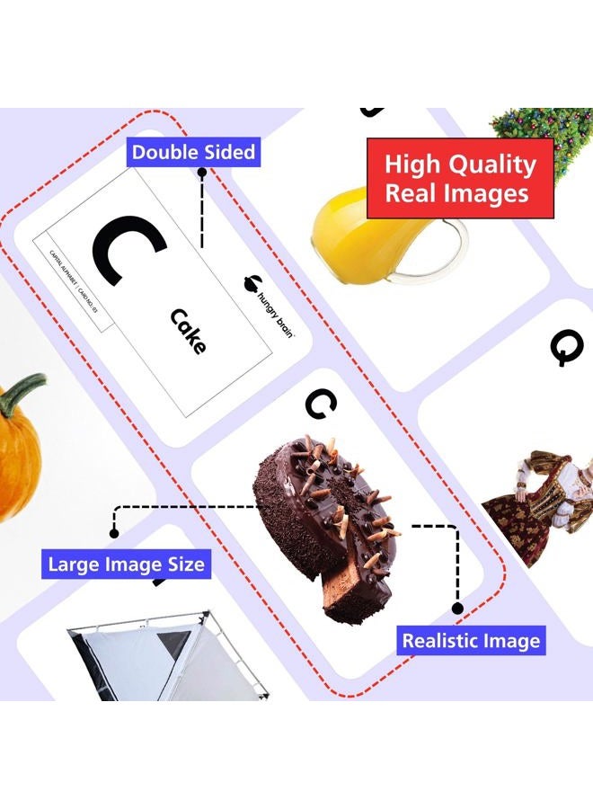 Hungry Brain Capital Alphabets Flash Cards for kids I A5 size, 26 Flash cards for babies 3 months to 6 years I Early Learning material to develop attention, focus and concentration of children - Image 5
