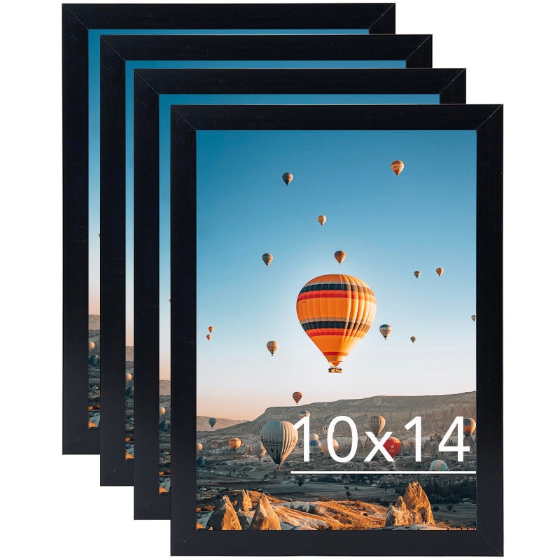 JCJMY 10x14 Picture Frame Set of 4 Black for 30 x 40cm Diamond Painting Art Wall Mounting Horizontally or Vertically 10 x 14 Wall Gallery Poster Photo Frame with Durable Shatter Resistant