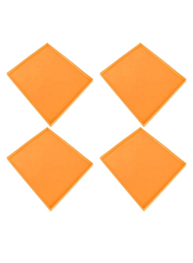 4Pcs Silicone Dehydrator Mats Food Grade High Temperature Resistance Prevent Sticking Fruit Dehydrator Trays with Edge Orange - Image 4