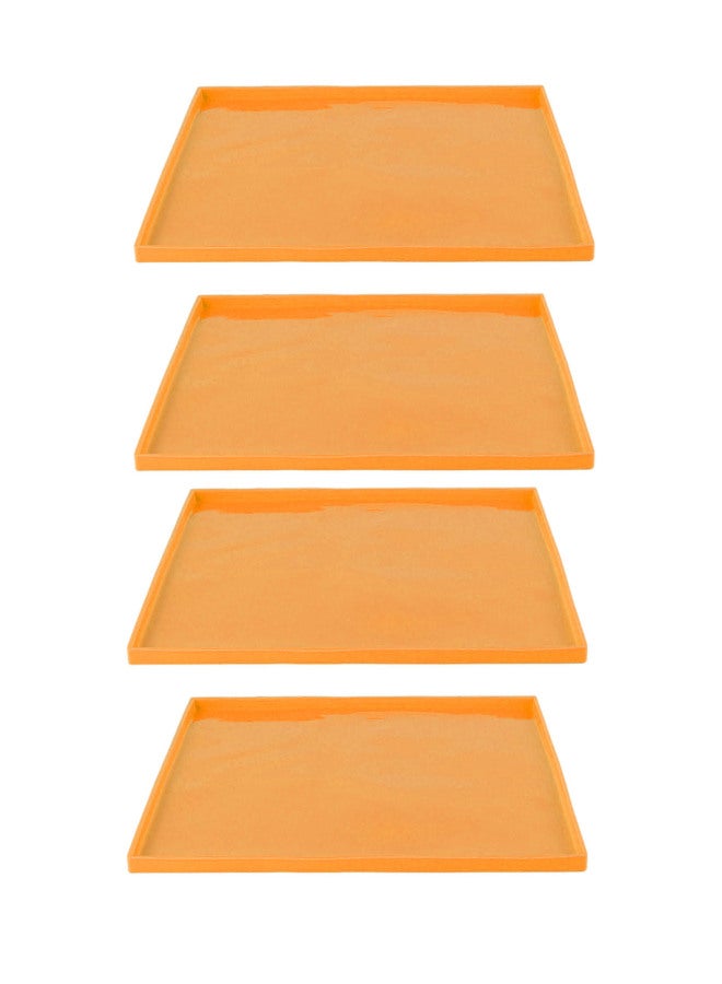 4Pcs Silicone Dehydrator Mats Food Grade High Temperature Resistance Prevent Sticking Fruit Dehydrator Trays with Edge Orange - Image 3