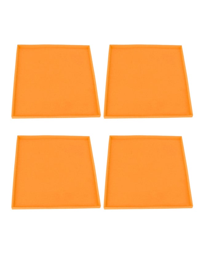 4Pcs Silicone Dehydrator Mats Food Grade High Temperature Resistance Prevent Sticking Fruit Dehydrator Trays with Edge Orange - Image 1