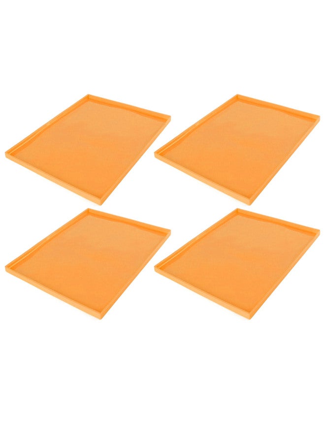 4Pcs Silicone Dehydrator Mats Food Grade High Temperature Resistance Prevent Sticking Fruit Dehydrator Trays with Edge Orange - Image 5