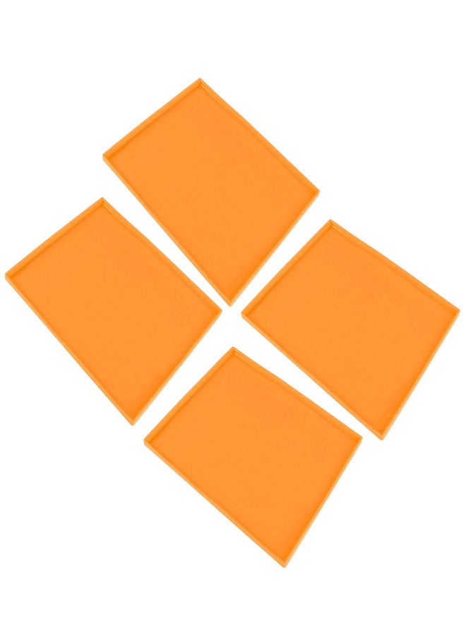 4Pcs Silicone Dehydrator Mats Food Grade High Temperature Resistance Prevent Sticking Fruit Dehydrator Trays with Edge Orange - Image 2