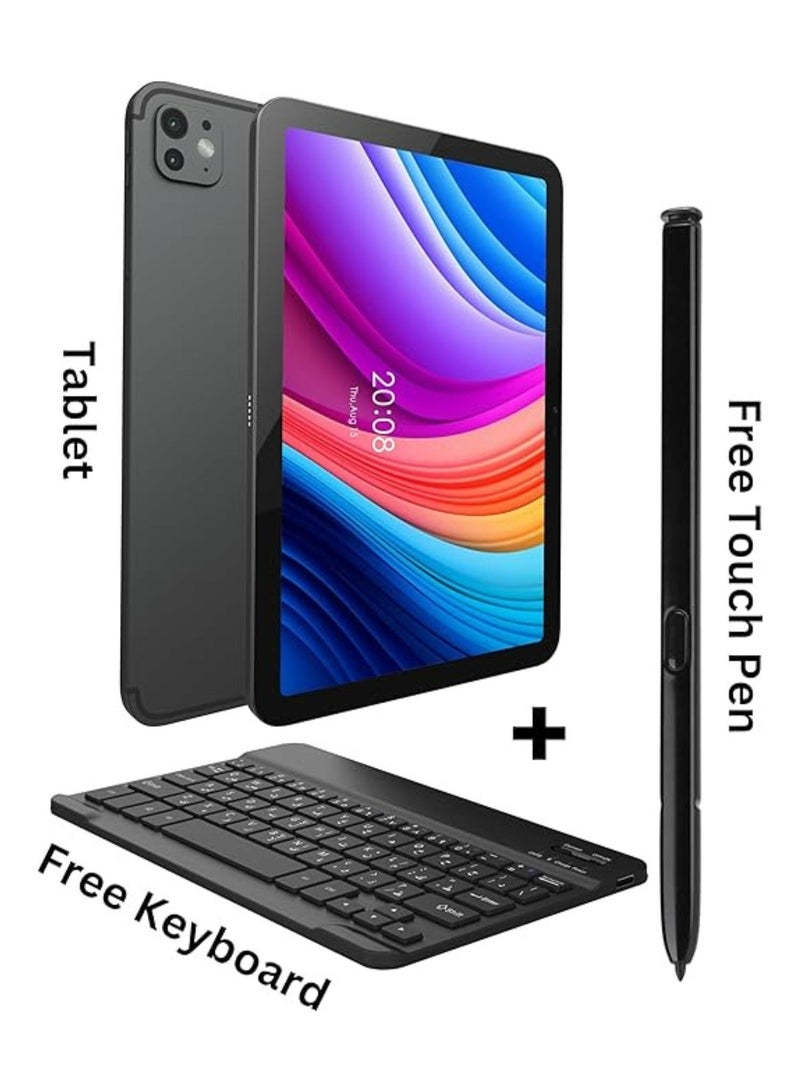 Oteeto TAB 15 Tablet/10.1 Inch/4G SIM/Premium Design/iOS Style Operating System/5G Dual SIM/Octa Core Processor/Included Flip Cover and Keyboard/8GB RAM + 512 GB ROM/Android 13/6000 mAh/8MP Front + 13 MP Rear Camera_Grey - Image 4