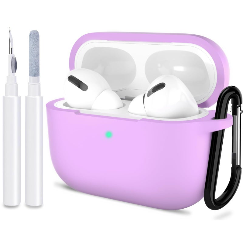 ATUAT for AirPods Pro 2nd Generation Case Cover Protective Silicone Skin Accessories with Keychain for Women Men for Apple AirPods Pro Gen 22022 Front LED VisibleLight Purple - Image 2
